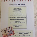 vintage tea party - menu